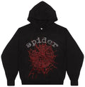 Black/ Red Rinestones SPDER Hoodie