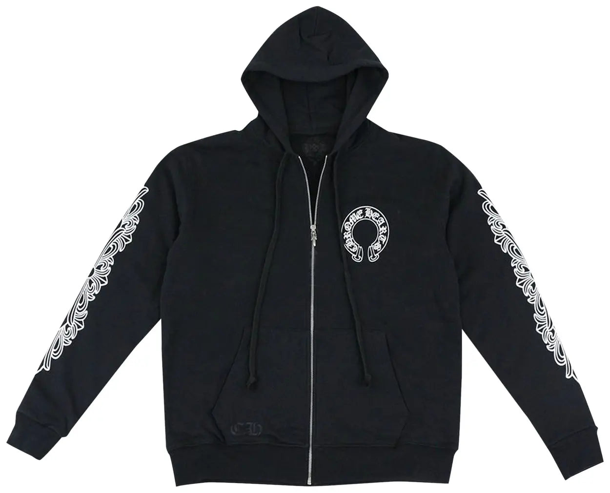 Black Chrome Hrt Zip Up Hoodie